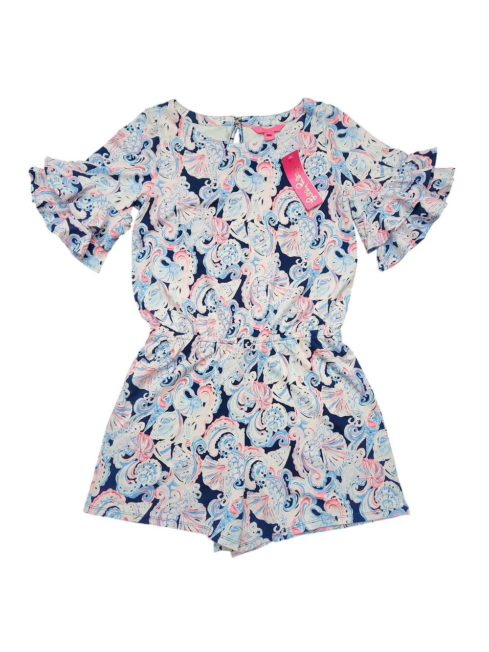 NWT Lilly Pulitzer Lula Romper Its For Shore High Tide Navy Size Medium